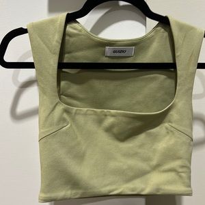 Sage green scoop neck super crop top - Guizio from revolve size S